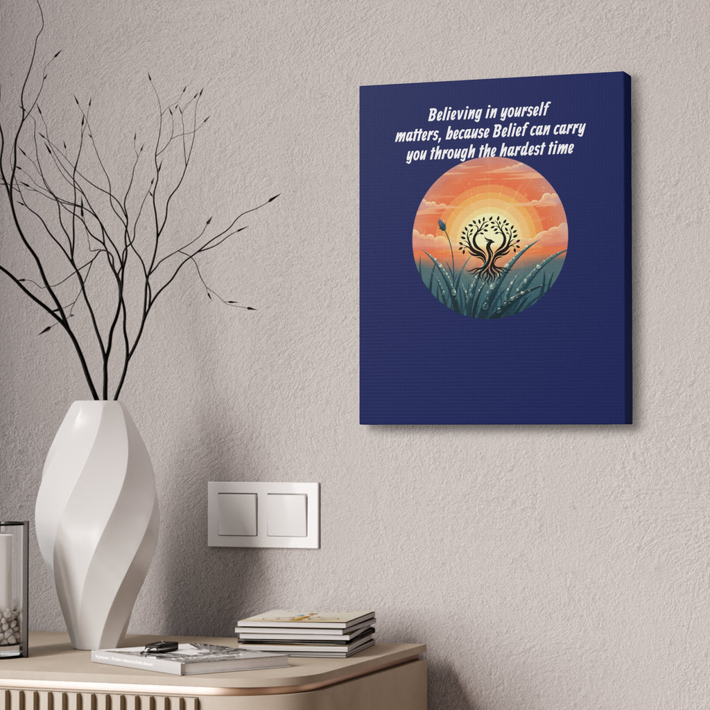 Inspirational Phoenix Sunrise Canvas Stretched 1.5" | Motivational Quote Wall Art