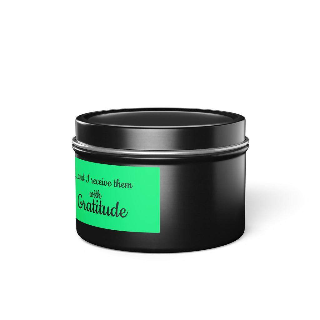 Gratitude Affirmation Tin Candle | Positive Quote Soy Candle js