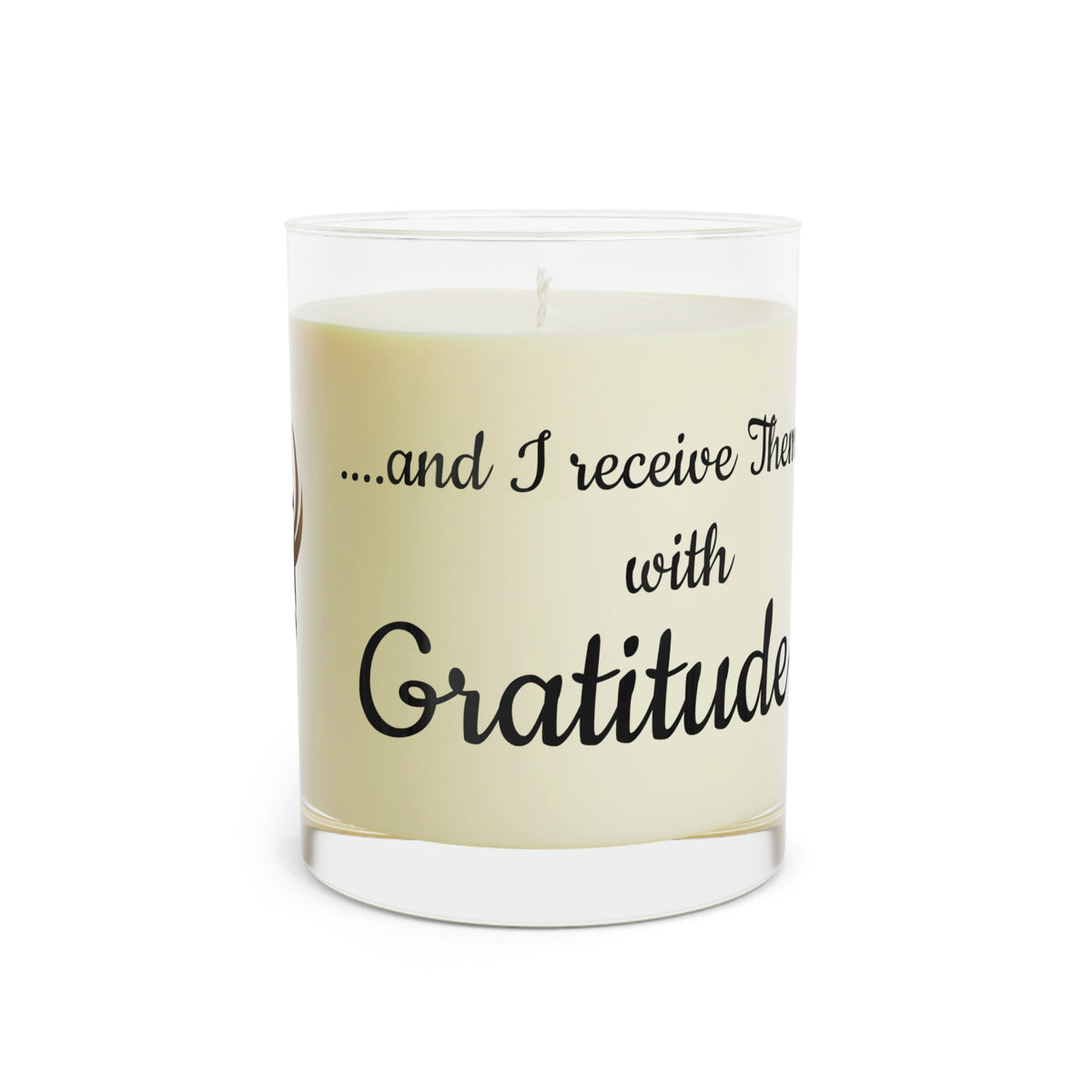 Inspirational Gratitude Quote Candle | 11oz Glass Scented Candle