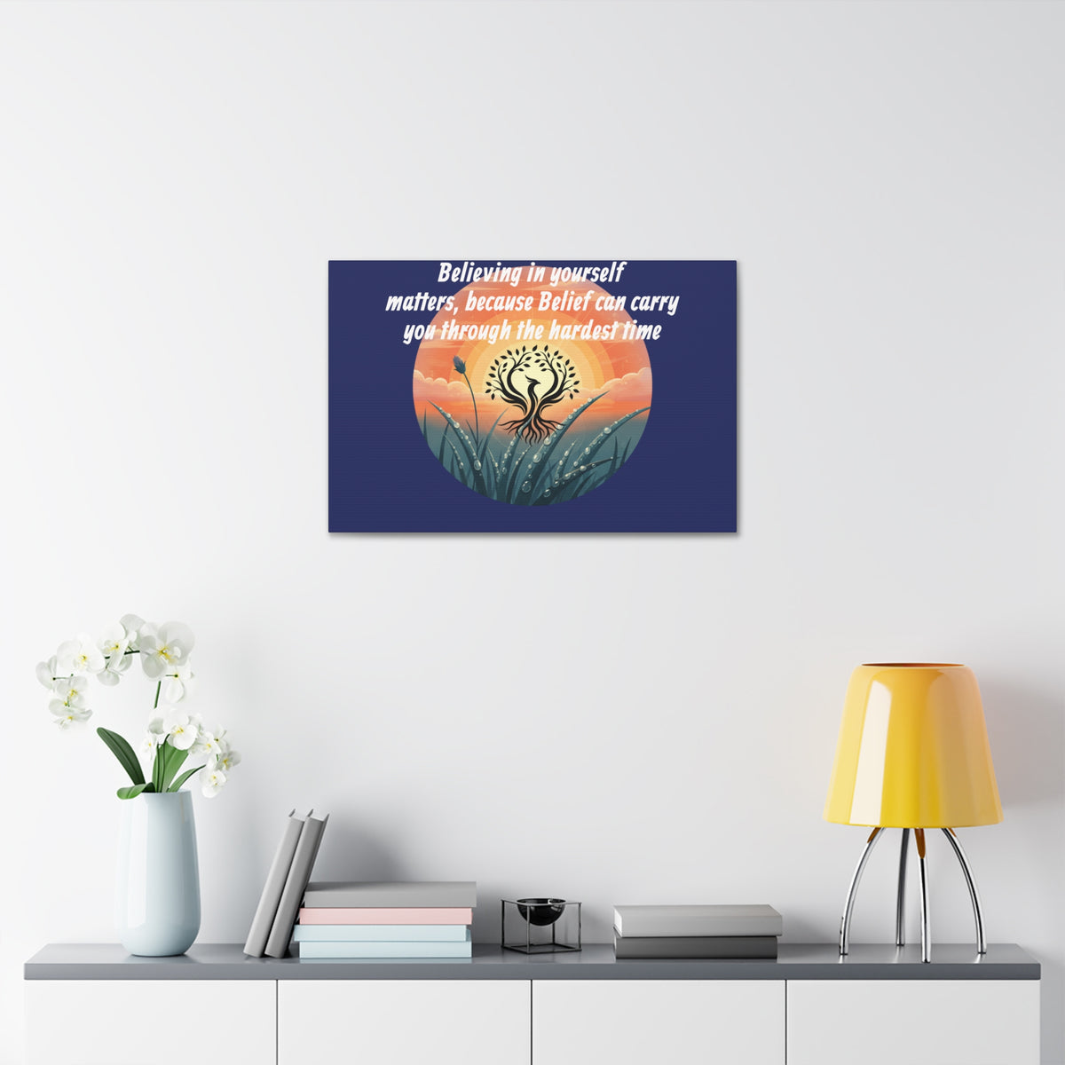 Inspirational Phoenix Sunrise Canvas Stretched 1.5" | Motivational Quote Wall Art
