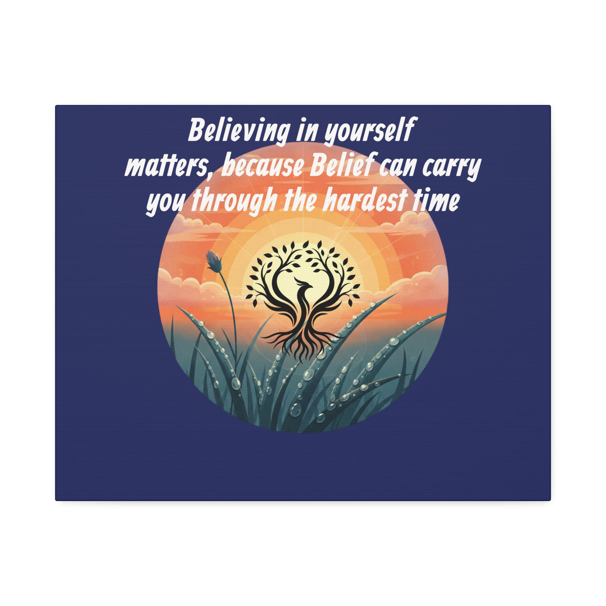 Inspirational Phoenix Sunrise Canvas Stretched 1.5" | Motivational Quote Wall Art
