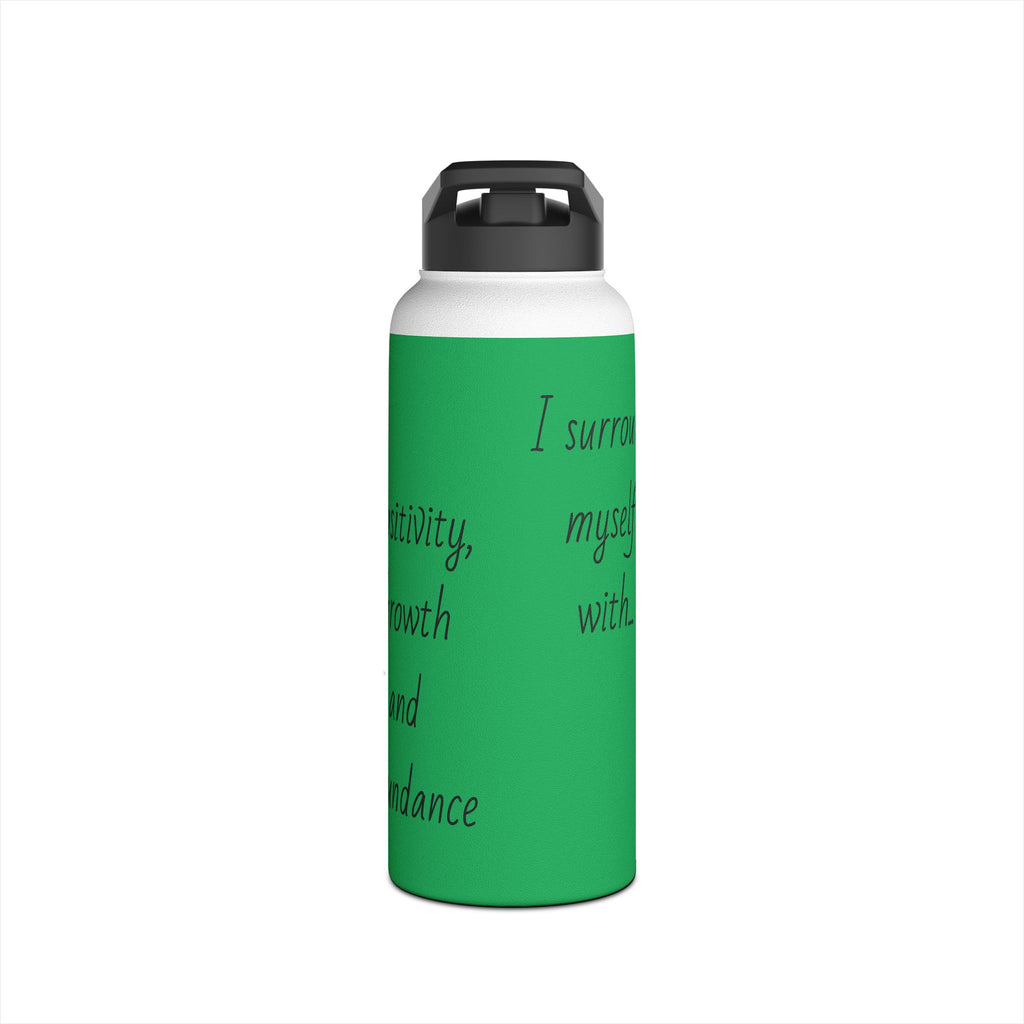 Green Phoenix Fyre United Crest Stainless Steel Water Bottle | Inspirational Script