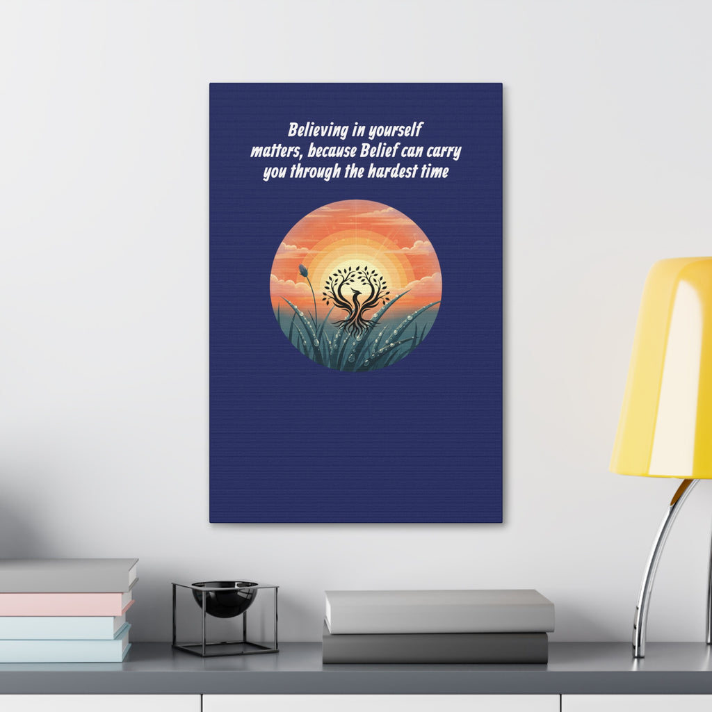 Inspirational Phoenix Sunrise Canvas Stretched 1.5" | Motivational Quote Wall Art