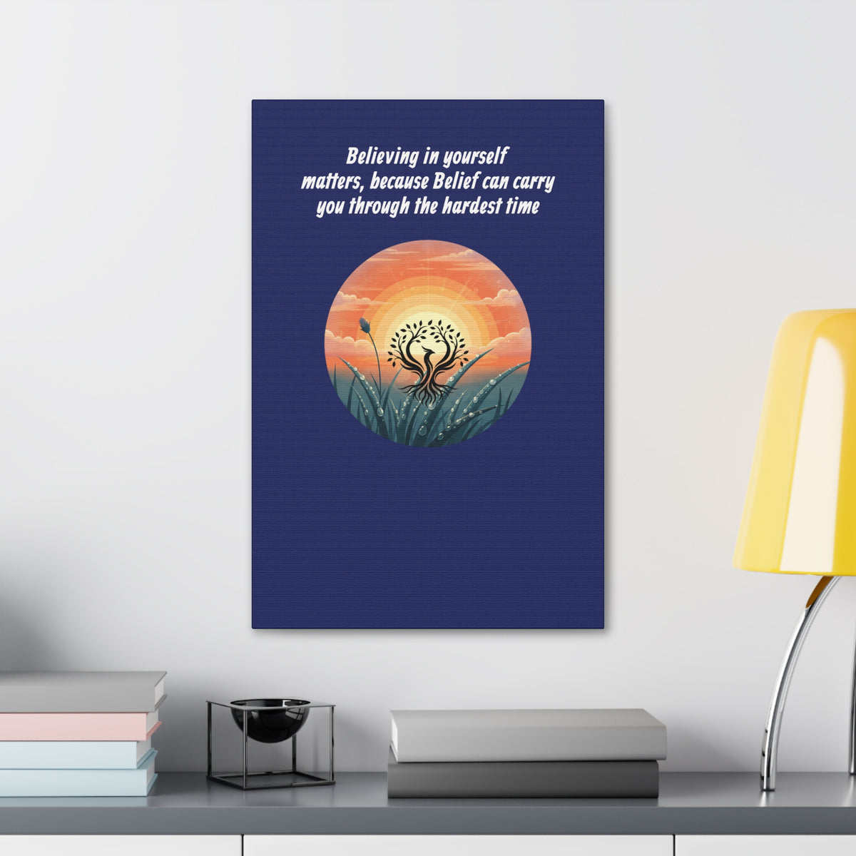 Inspirational Phoenix Sunrise Canvas Stretched 1.5" | Motivational Quote Wall Art