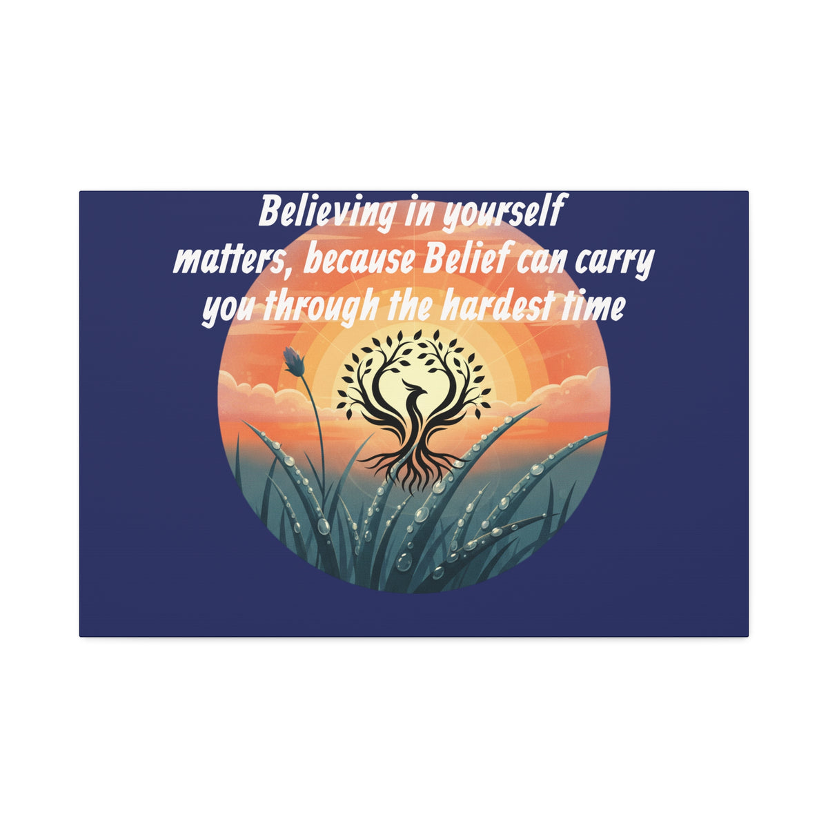 Inspirational Phoenix Sunrise Canvas Stretched 1.5" | Motivational Quote Wall Art