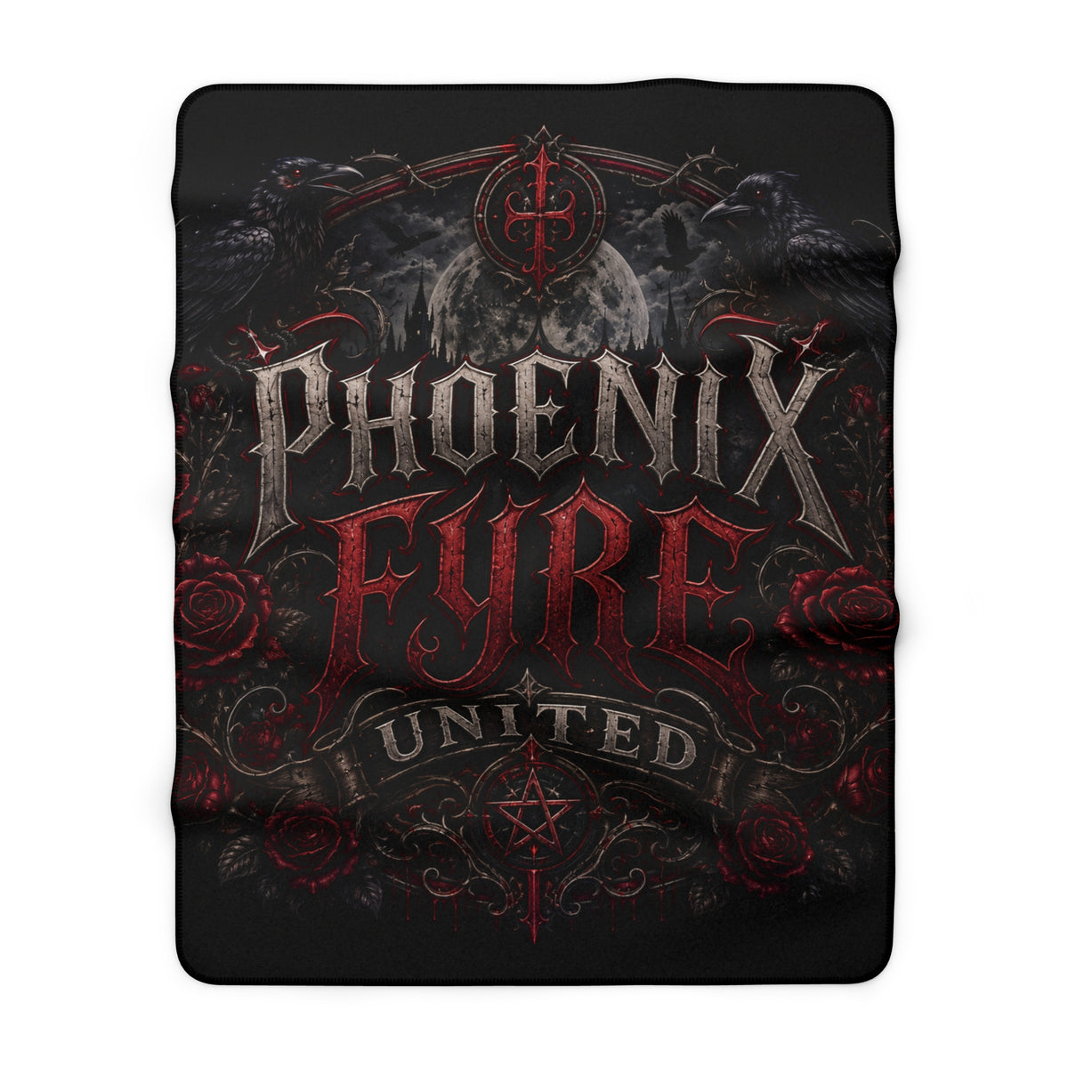 Goth Phoenix Fyre United Sherpa Fleece Blanket
