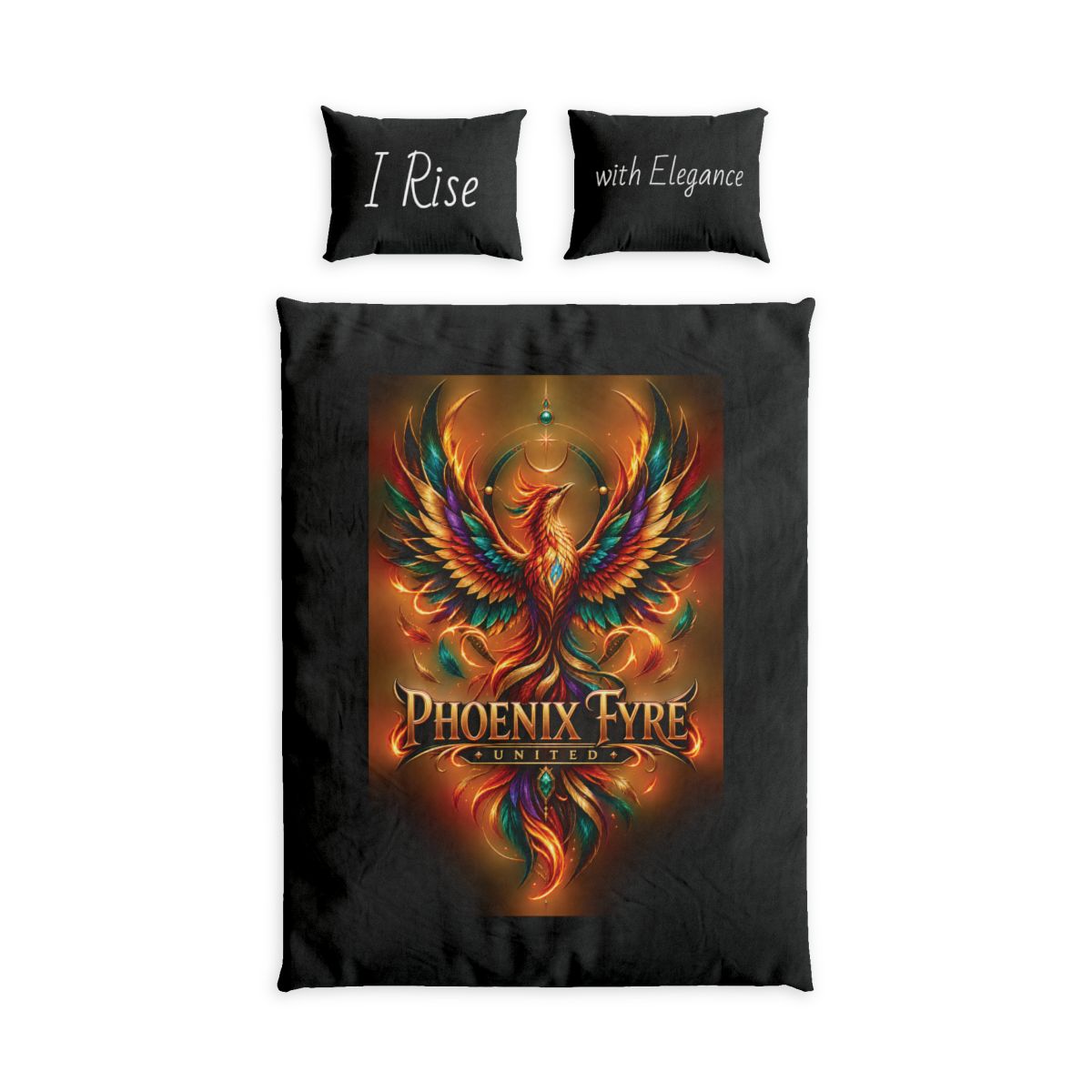 Cotton "I Rise with Elegance" Bed Set